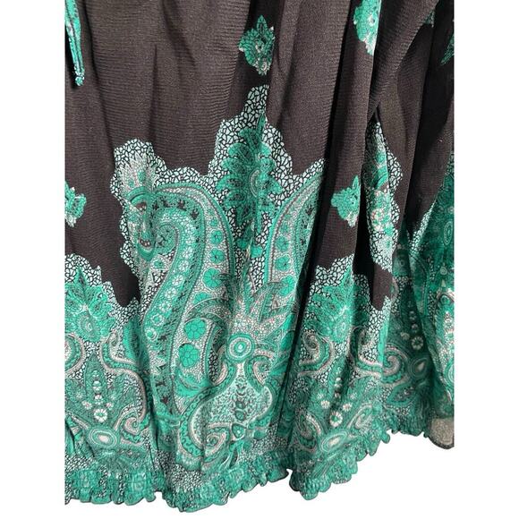 INC 3X Tunic Blouse Top Black Sheer Gauzy Sleeve Peasant Boho Chiffon Paisley - Picture 5 of 9